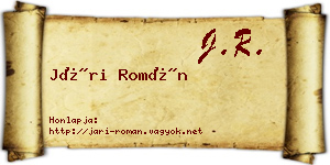 Jári Román névjegykártya